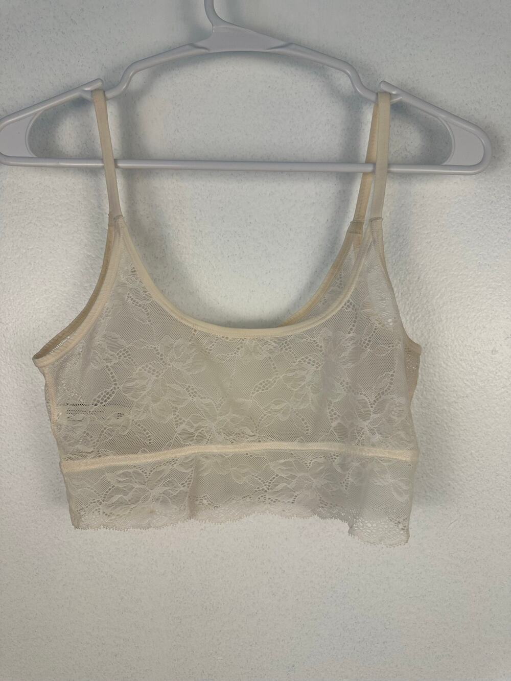 Etam bralette delicate floral overlay unlined subtle, barely-there look large